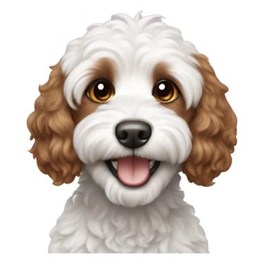white brown cavoodle with a smile  sticker