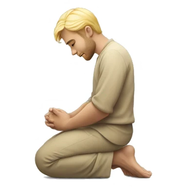blonde man kneeling praying  sticker