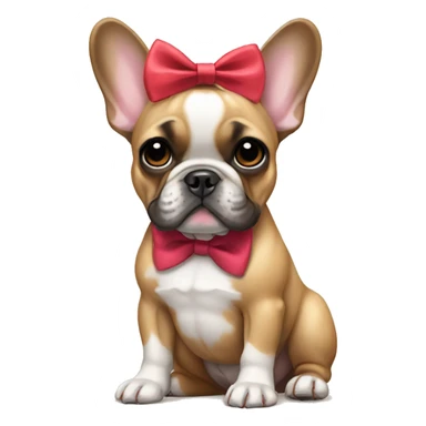 Fawn French bulldog wearing a bow  sticker
