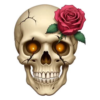 wilted rose emoji but with a skull as the rose sticker