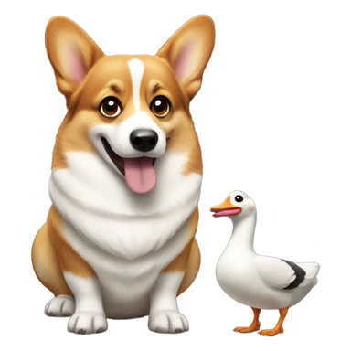 Corgi eating a goose sticker