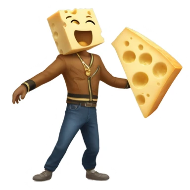 Cheese block dancing with sea hawk sticker