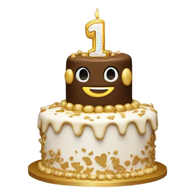 14th birthday cake gold sticker