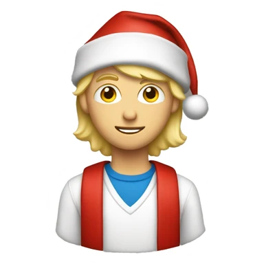 Blond male student in santa hat sticker