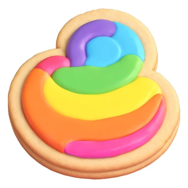 shiny cookie with rainbow icing sticker