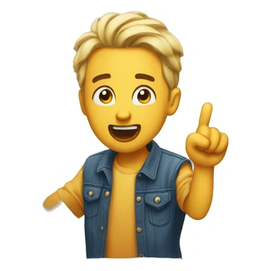 amazed awestruck and pointing down sticker