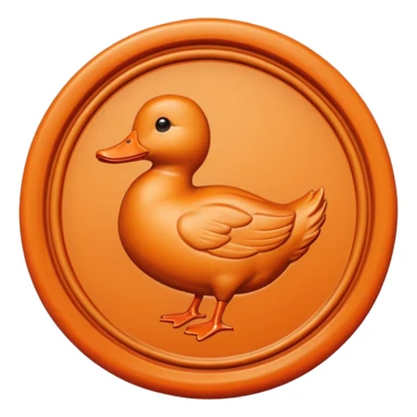 Wax Seal with orange duck that says “approval” sticker