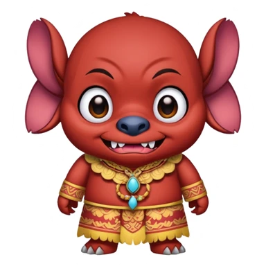 Evil Stitch wearing a barong tagalog, mischievous look sticker