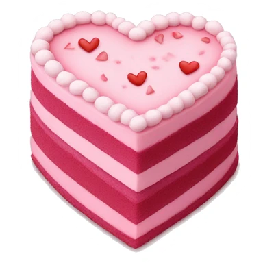 Realistic layered cake pink heart shaped coquette sticker