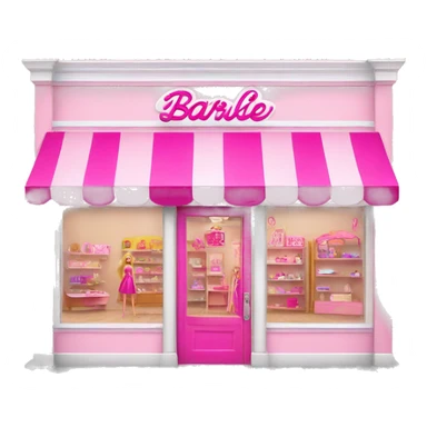 pink barbie shop sticker