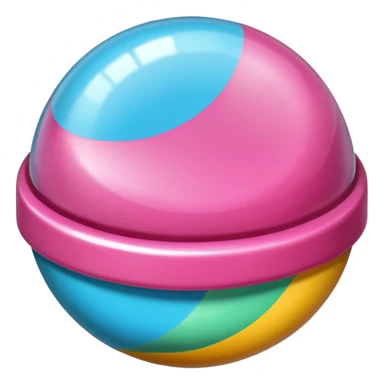 un bonbon rond dans un emballage sticker