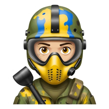 paintball player face distinct sticker