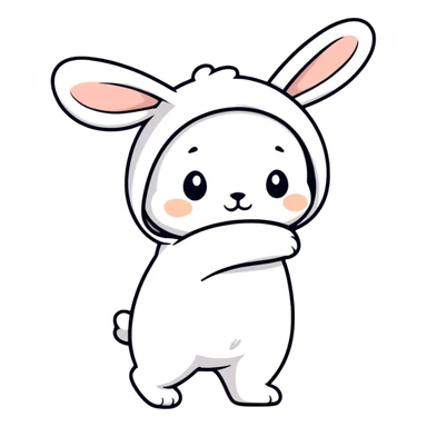 Cute hug wearing a bunny hat sticker