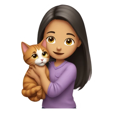 Girl petting cat sticker