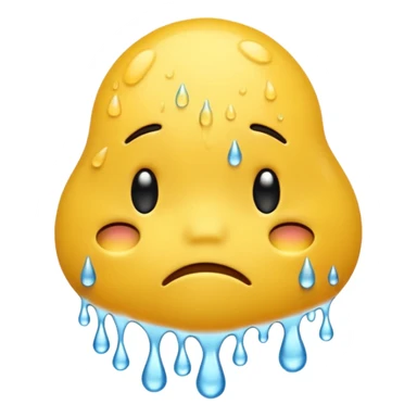 embarrased yellow emoji sqeezing eyes shut with sweat coming down the face sticker