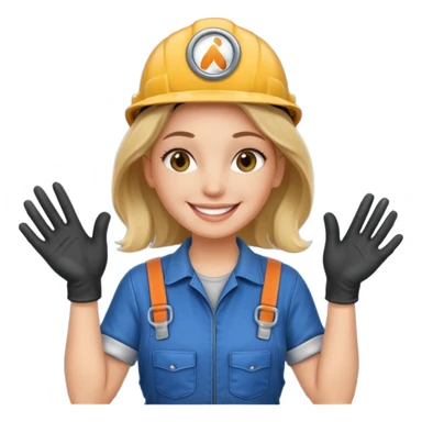 Female mechanic sticker