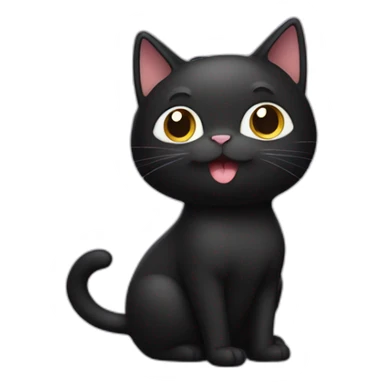 black cat with a big belly sticker