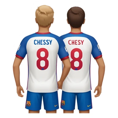 buat custom barcelona nama chessy nomor punggung 8 menghadap belakang hanya baju nama chessy tidak pakai orang nomor punggung 8 menghadap belakang nama chessy menghadap belakang sticker