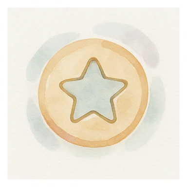 watercolor style dalgona candy with star shape, inspired by Squid Game sticker