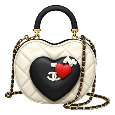 chanel heart shape bag white color bag sticker