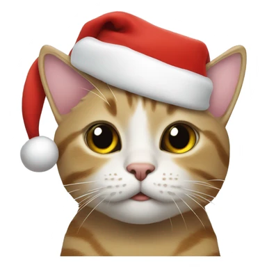 A meme cat “hehe” with a Santa hat  sticker