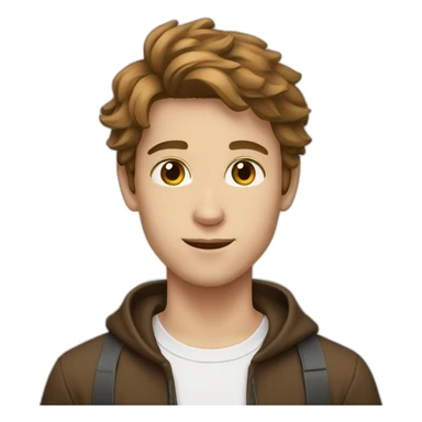 A white 19 years Boy Brown hair sticker