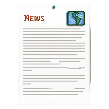 A paper sheet with word NEWS on it sticker