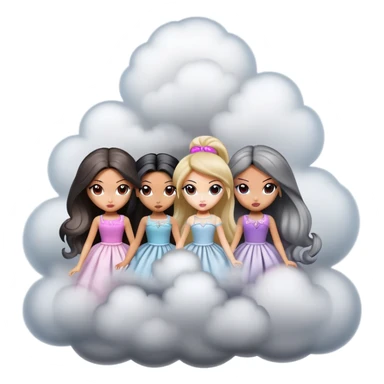 Bratz dolls surrounded by smoke sticker