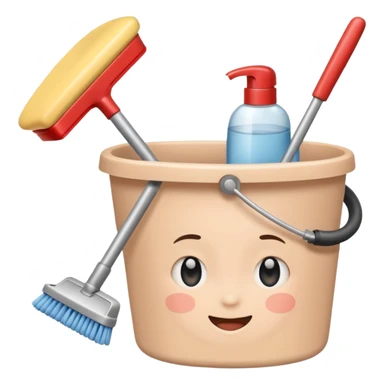 Realistic cleaning essentials with nude color sticker