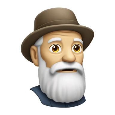 A white bearded old man thinking  sticker