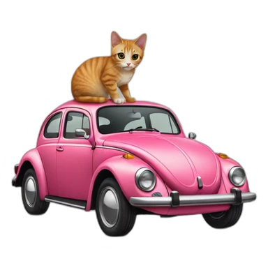 Cat on a vw beetle sticker