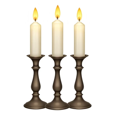 Shabbat two white candles in candlesticks sticker