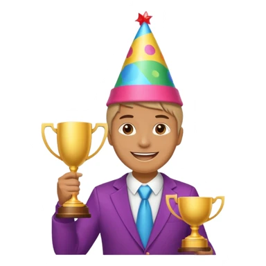 Create an emoji that reflects man/woman that is happy, and that asks a lot of questions and get rewarded as most active participant in a training sticker