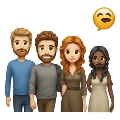 couple rousse et brun avec barbe sticker