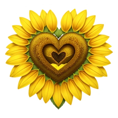 Sun flower heart sticker