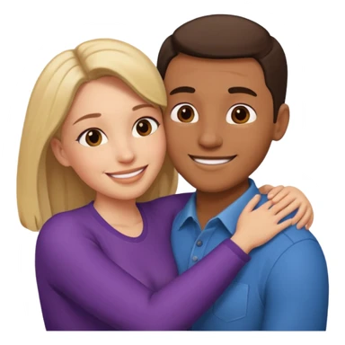 Two people hugging looking at each other, one male one female sticker