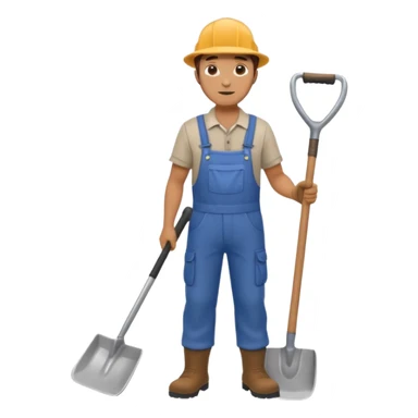 Landscaping company worker, shoveling, full body sticker
