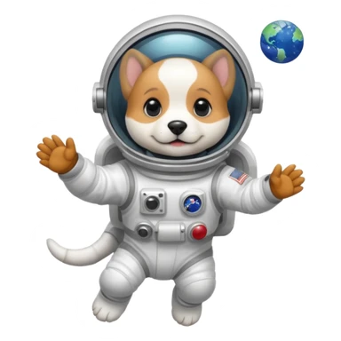 puppy astronaut sticker