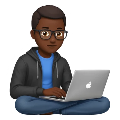 its a black colored man sitting working on a laptop with no face or anything sticker