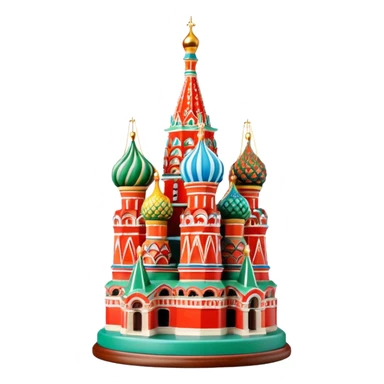 Moscow St. Basil's Cathedral in the form of a figurine souvenir on stand sticker