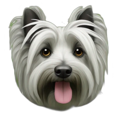 Skye terrier in a coprinus comatus field sticker