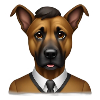 Perro mezcla de malinois y pastor aleman marrón oscuro sticker