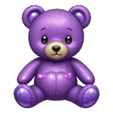 glitter purple ursinho sticker