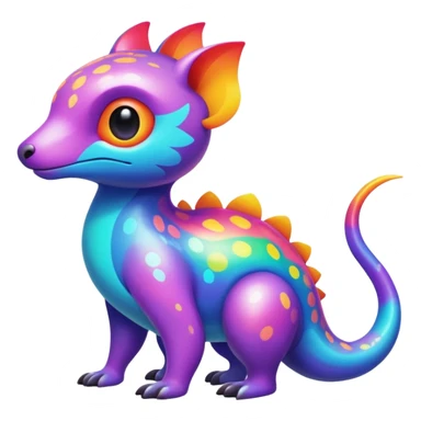 colorful vibrant Fakémon-creature with random markings sticker