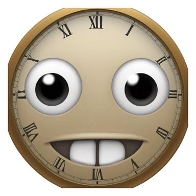 clock with a mouth and eyes sticker