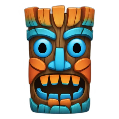 Tiki with colors blue and orange sticker