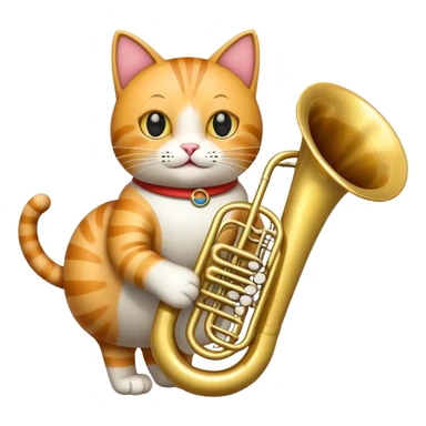 Cat with a tuba sticker