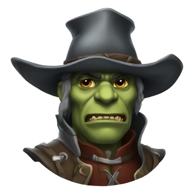 dnd orc wearing musketeer hat sticker