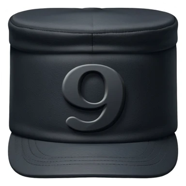 black cap with number “9” on it sticker
