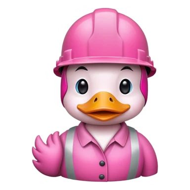 Pink duck with hard hat sticker